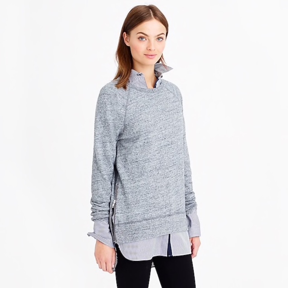 Maroon J.Crew Side-Zip Tunic Sweatshirt